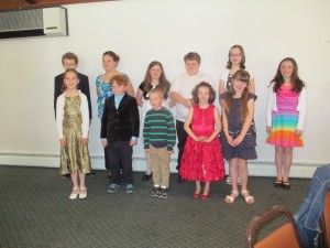 Scholarship recipients for 2013-2014 during the annual recital.